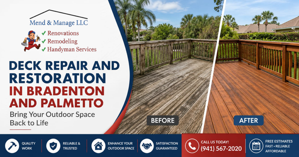 Deck Repair and Restoration in Bradenton and Palmetto – Bring Your Outdoor Space Back to Life